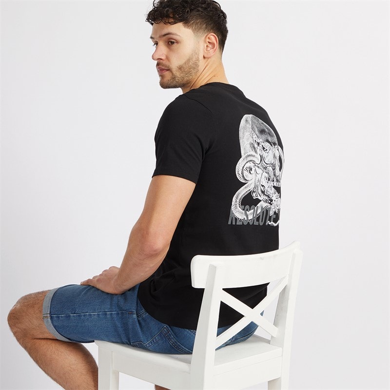 Onfire Mens Skull T-Shirt Black
