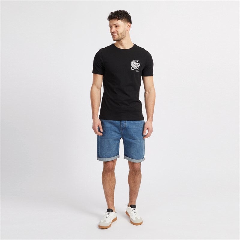 Onfire Mens Skull T-Shirt Black - Image 4