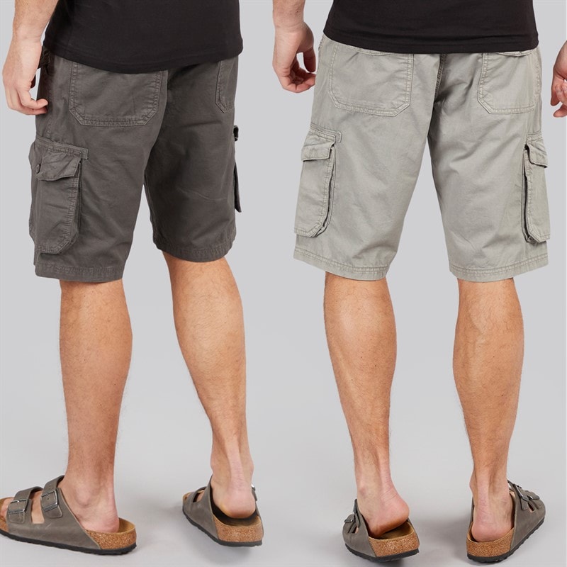 Onfire Mens Two Pack Cargo Shorts Light Grey/Grey - Image 2