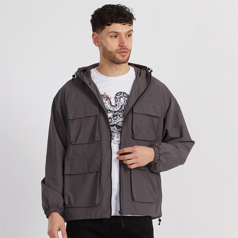 Onfire Mens Utility Jacket Grey - Image 3