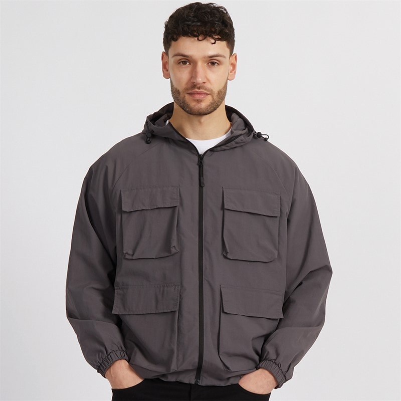 Onfire Mens Utility Jacket Grey - Image 5