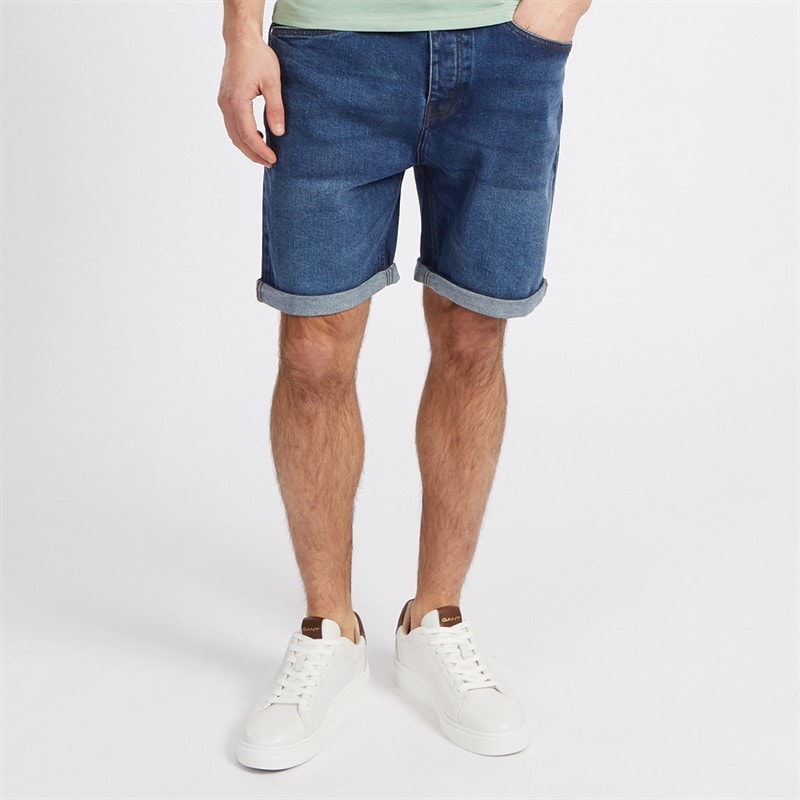 Onfire Mens Denim Shorts Mid Wash - Image 1