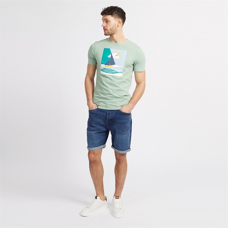 Onfire Mens Denim Shorts Mid Wash - Image 3