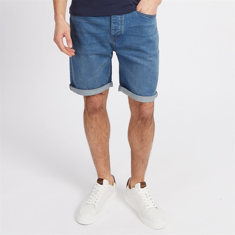 Onfire Mens Denim Shorts Blue Wash - Image 1