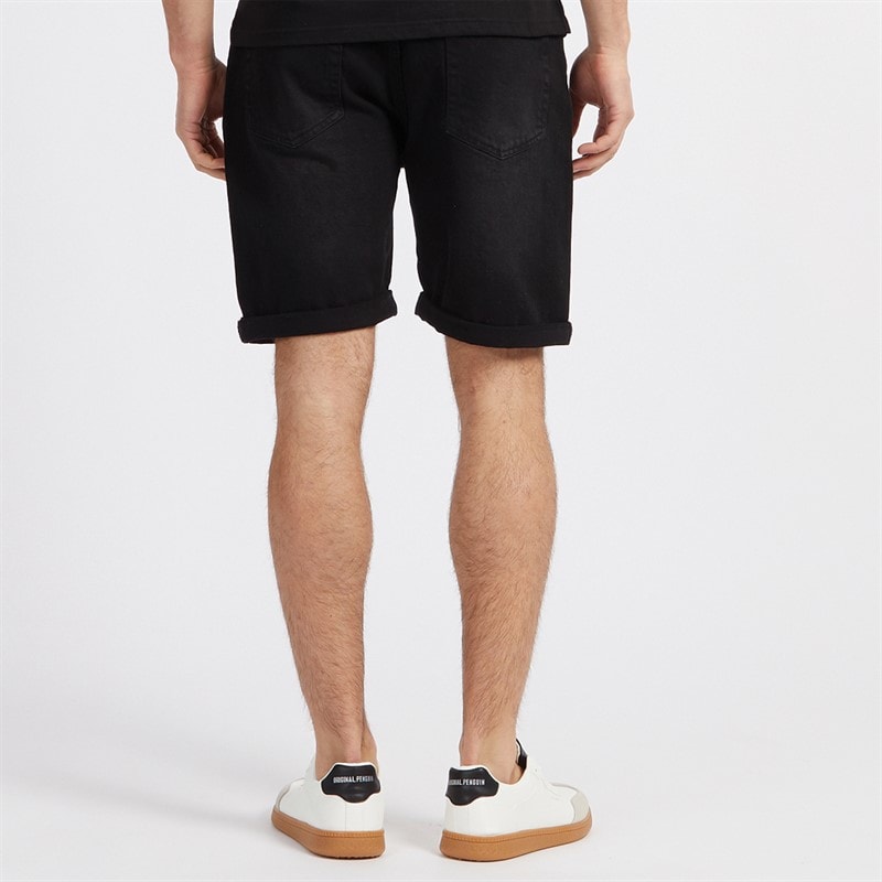Onfire Mens Denim Shorts Black - Image 2