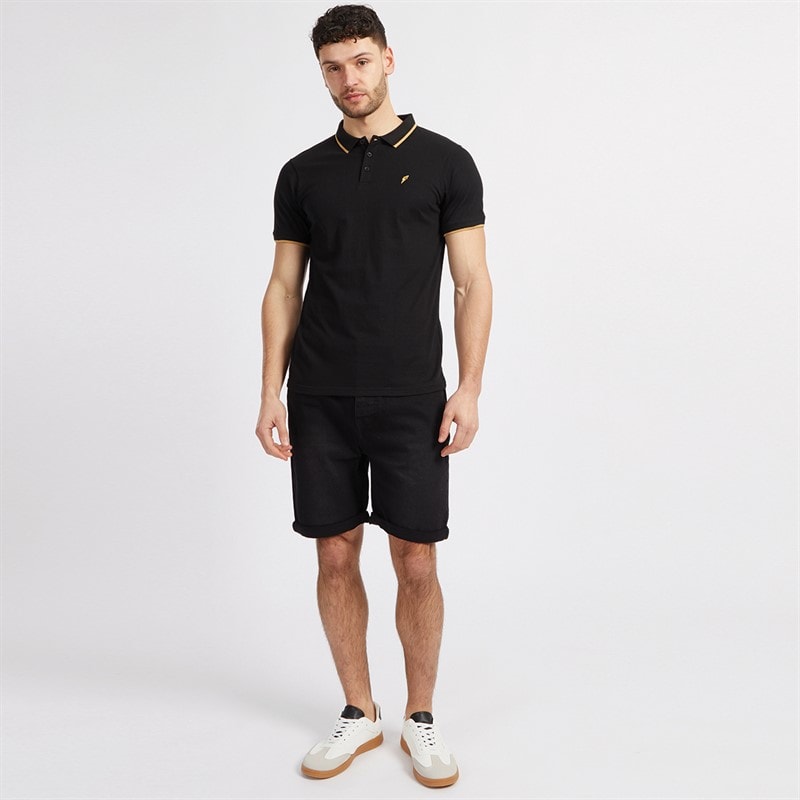 Onfire Mens Denim Shorts Black - Image 3