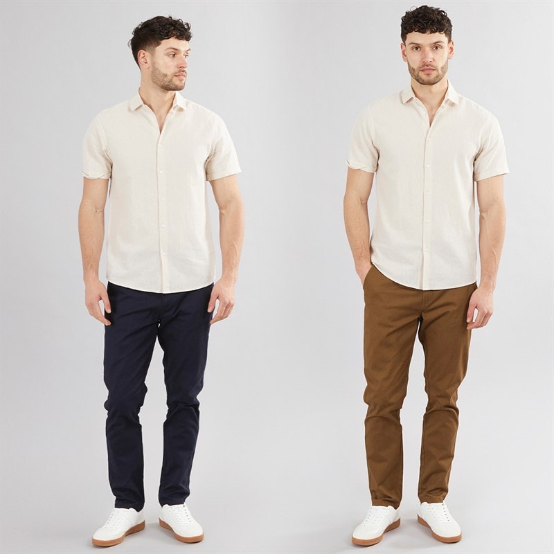 Onfire Mens Two Pack Slim Fit Chino Trousers Navy/Cinnamon - Image 3