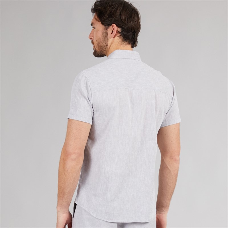 Onfire Mens Linen Shirt Light Grey - Image 2