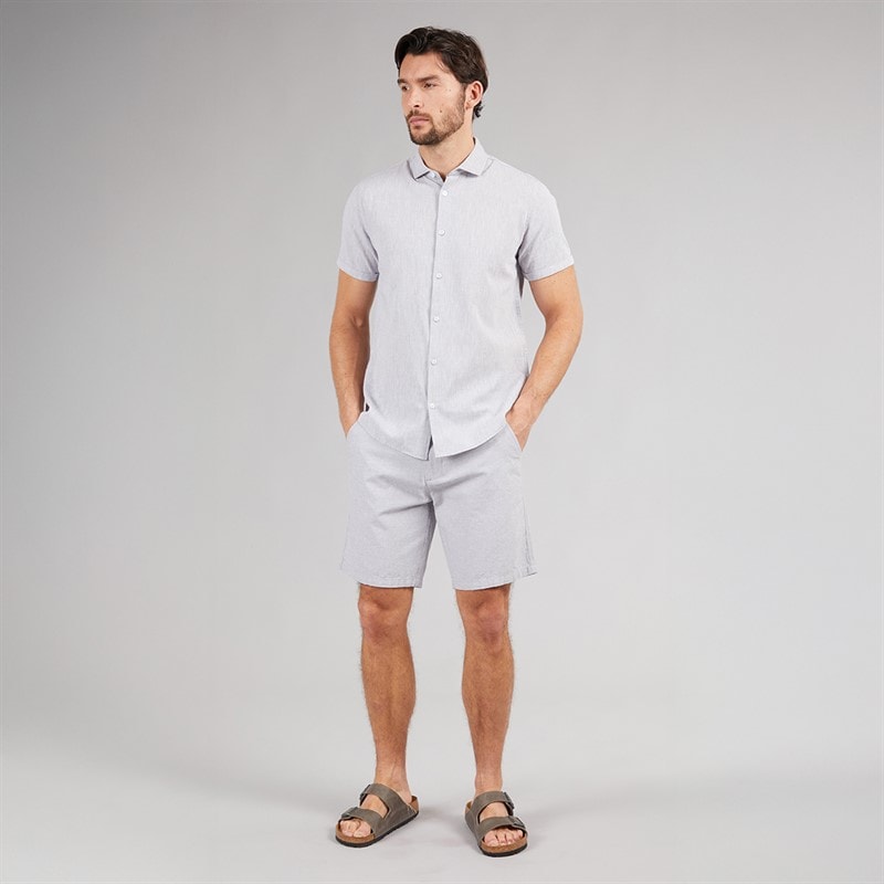 Onfire Mens Linen Shirt Light Grey - Image 3