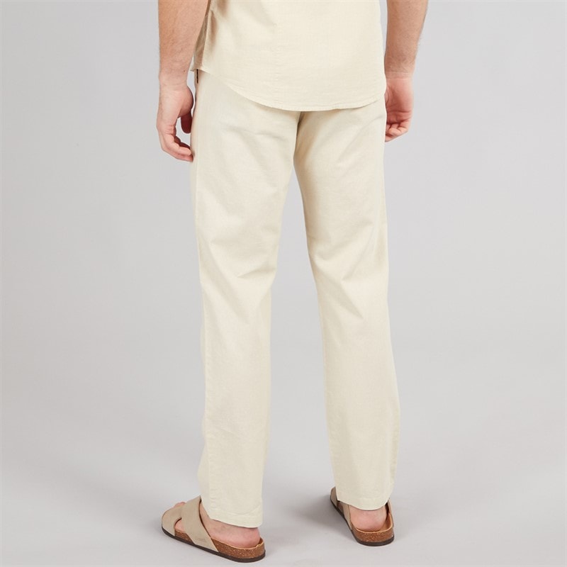 Onfire Mens Linen Trousers Stone - Image 2
