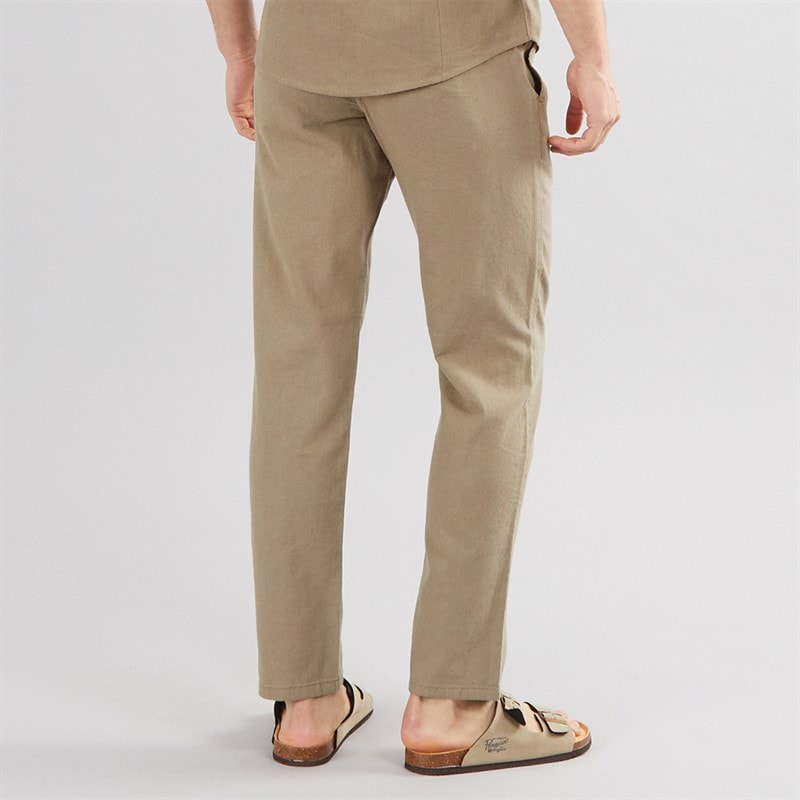 Onfire Mens Linen Trousers Khaki - Image 2