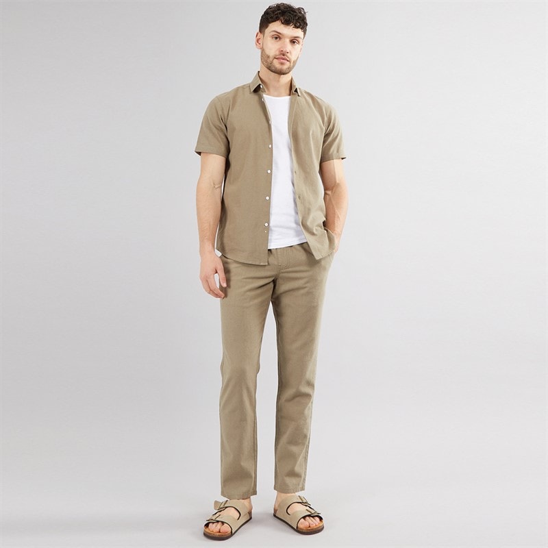 Onfire Mens Linen Trousers Khaki - Image 3
