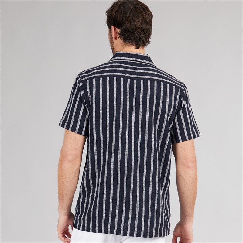 Onfire Mens Striped Shirt Navy - Image 2