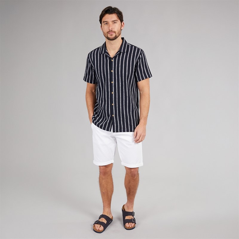 Onfire Mens Striped Shirt Navy - Image 4