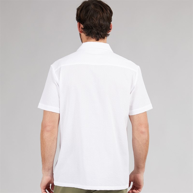 Onfire Mens Seersucker Revere Collar Shirt White - Image 2
