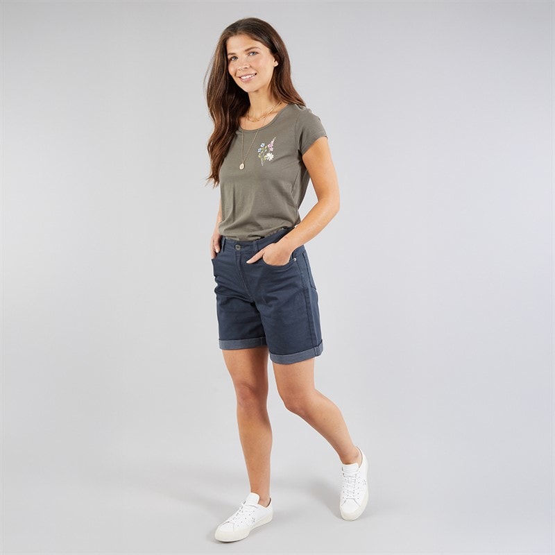 Onfire Womens Stretch Denim Shorts Navy - Image 3
