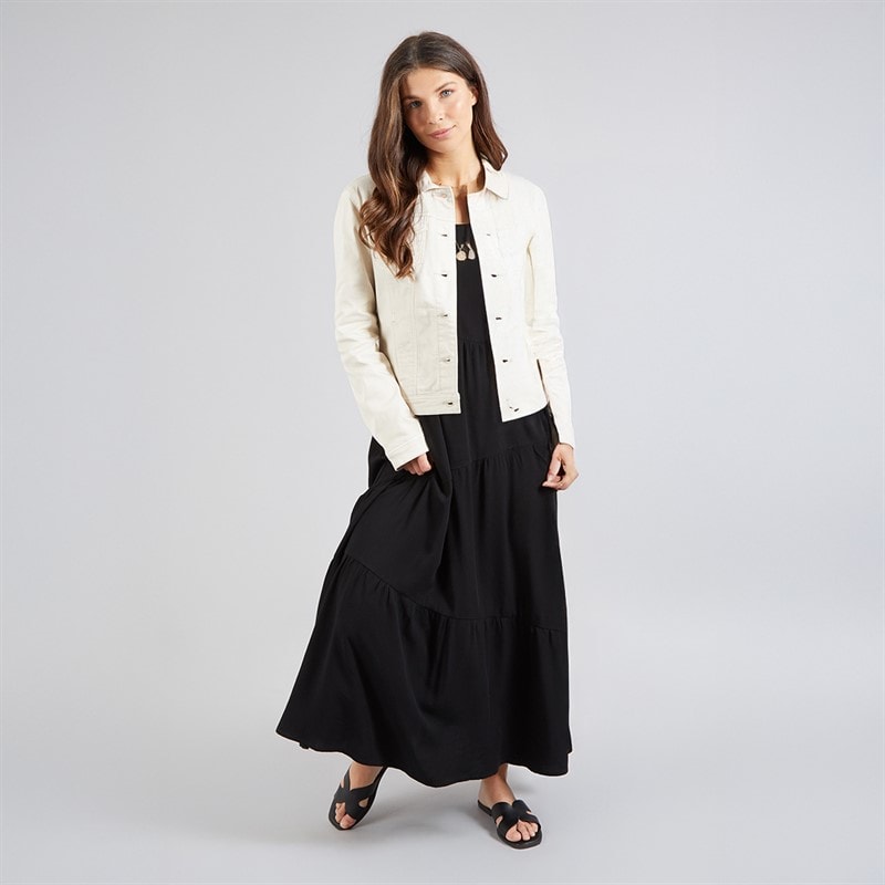 Onfire Womens Denim Jacket Ecru - Image 4