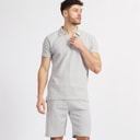 Onfire Mens Polo Shirt And Shorts Set Ice Grey
