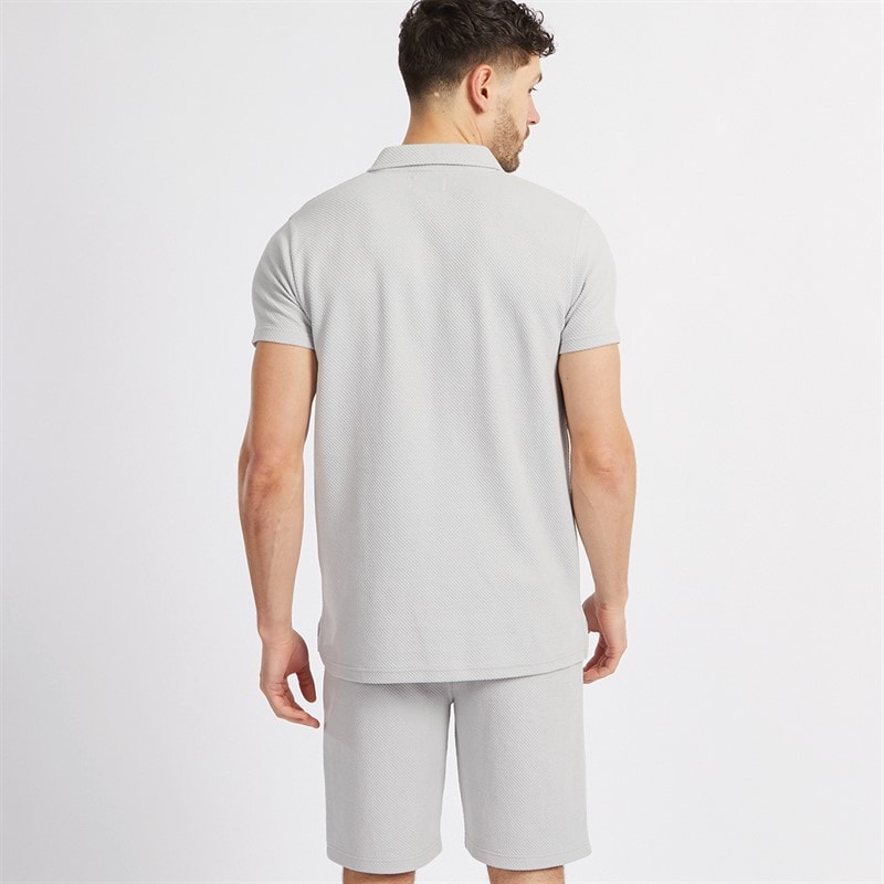 Onfire Mens Polo Shirt And Shorts Set Ice Grey - Image 2