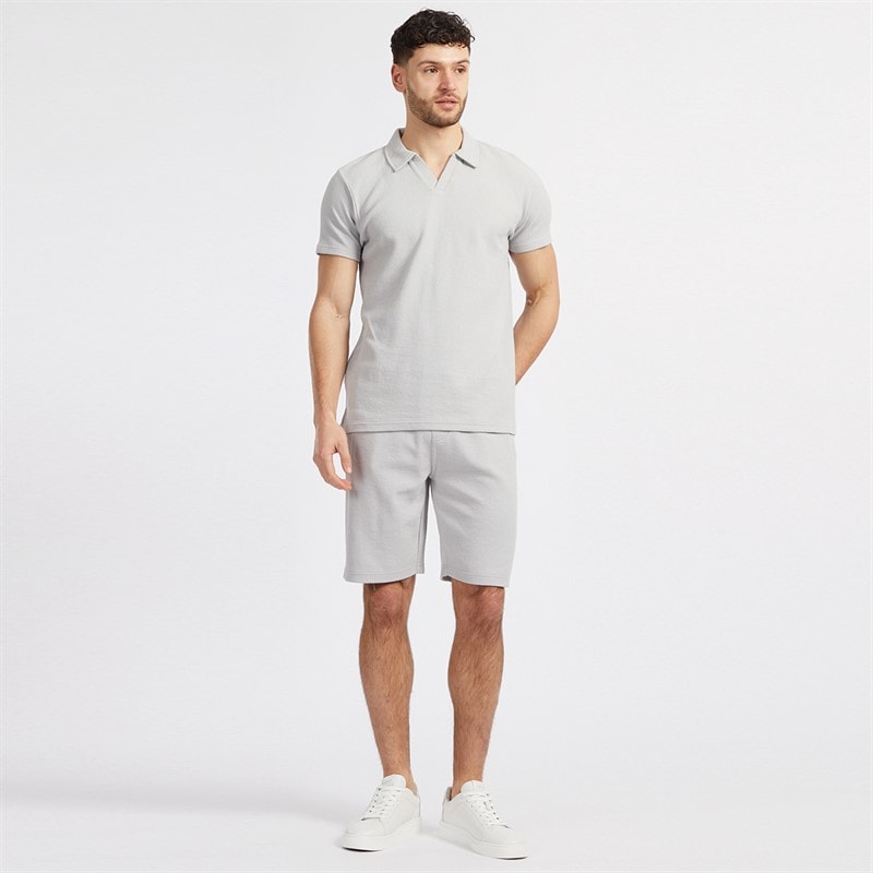 Onfire Mens Polo Shirt And Shorts Set Ice Grey - Image 4