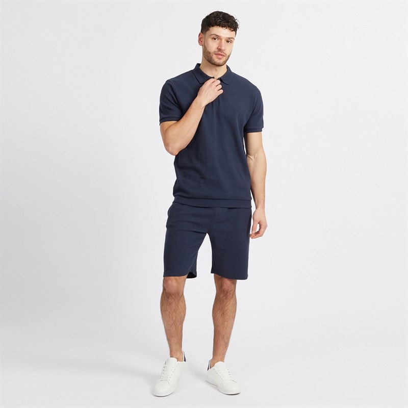 Onfire Mens Polo Shirt and Short Set Navy - Image 4