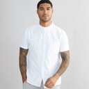 Onfire Mens Dobby Collarless Shirt White