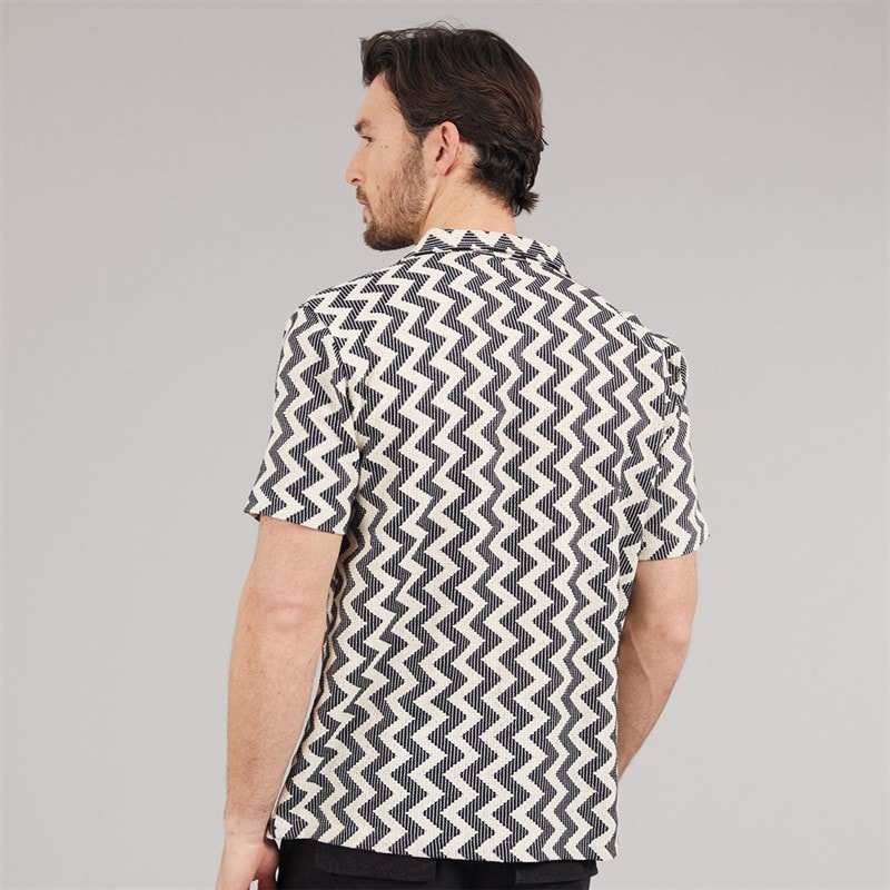 Onfire Mens Crochet Shirt Black/White - Image 2