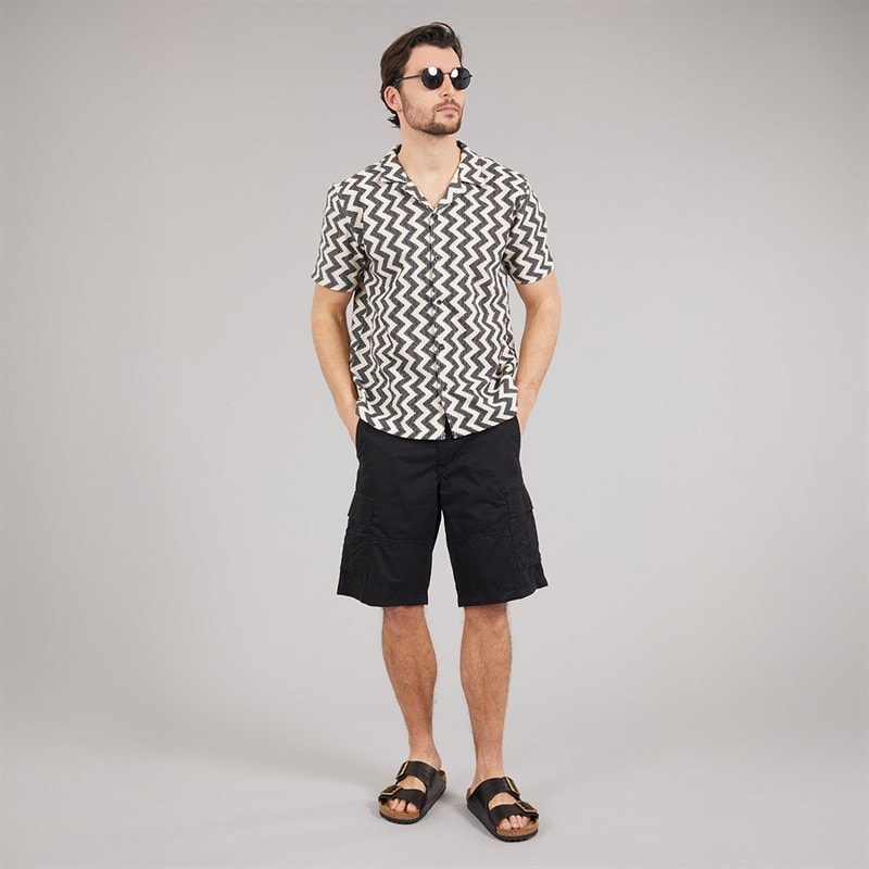 Onfire Mens Crochet Shirt Black/White - Image 4
