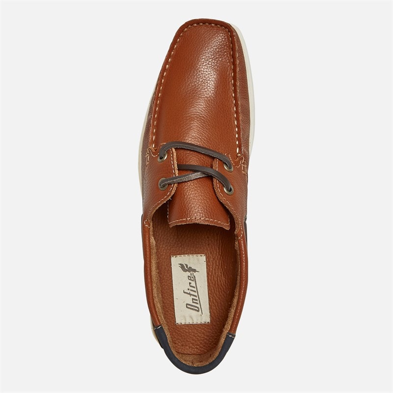 Onfire Mens Ballast Boat Shoes Tan/Navy - Image 4