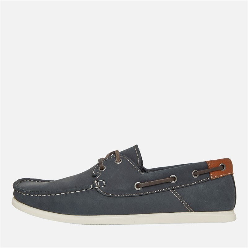 Onfire Mens Ballast Boat Shoes Navy/Tan - Image 1