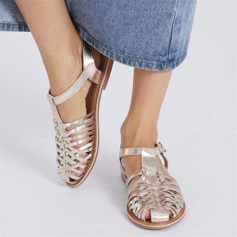 Onfire Womens Ellie Woven Sandals Gold - Image 1
