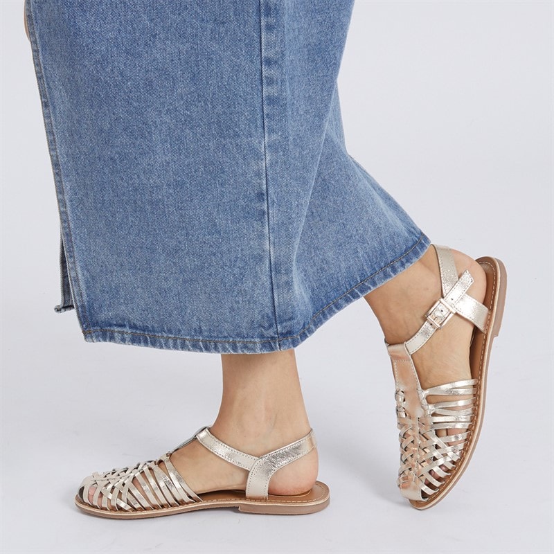 Onfire Womens Ellie Woven Sandals Gold - Image 5