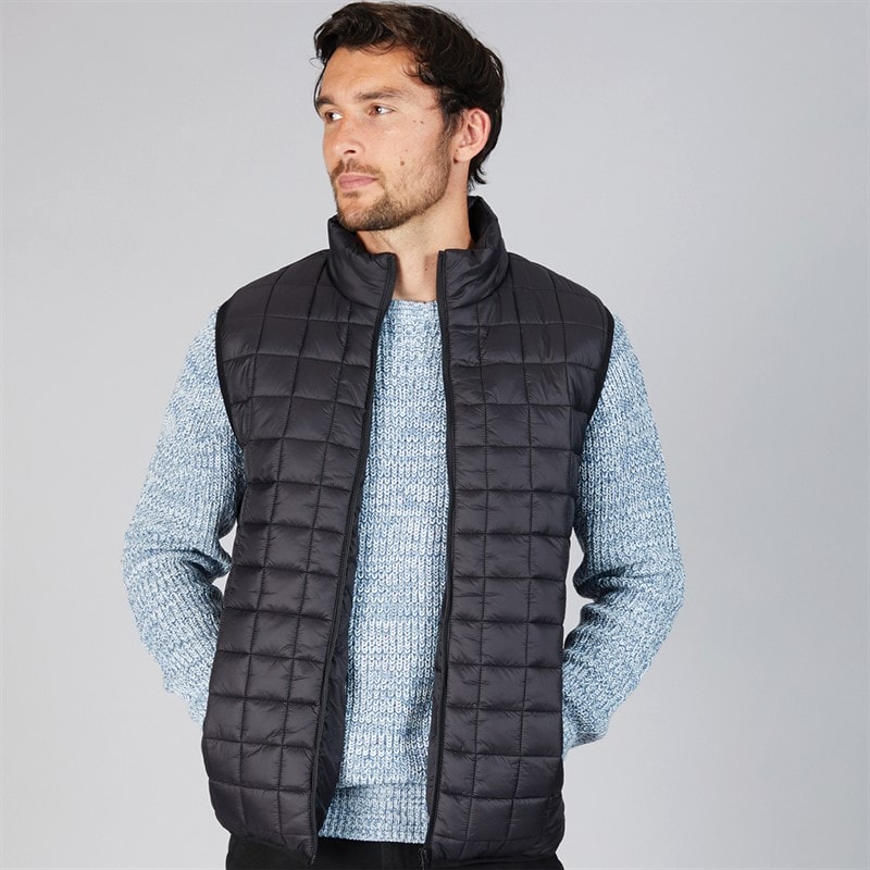 Onfire Mens Quilted Gilet Black - Image 1