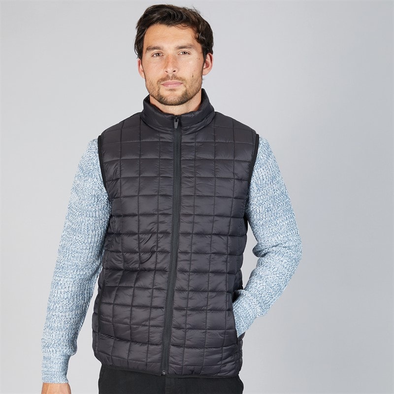 Onfire Mens Quilted Gilet Black - Image 5