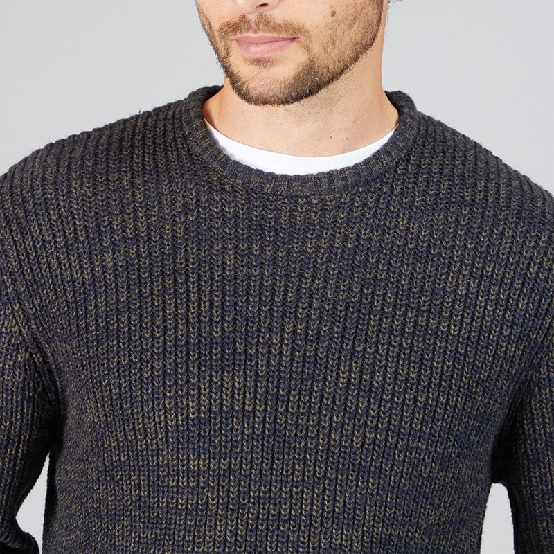 Onfire Mens Crew Neck Sweater Dark Green Twist - Image 3