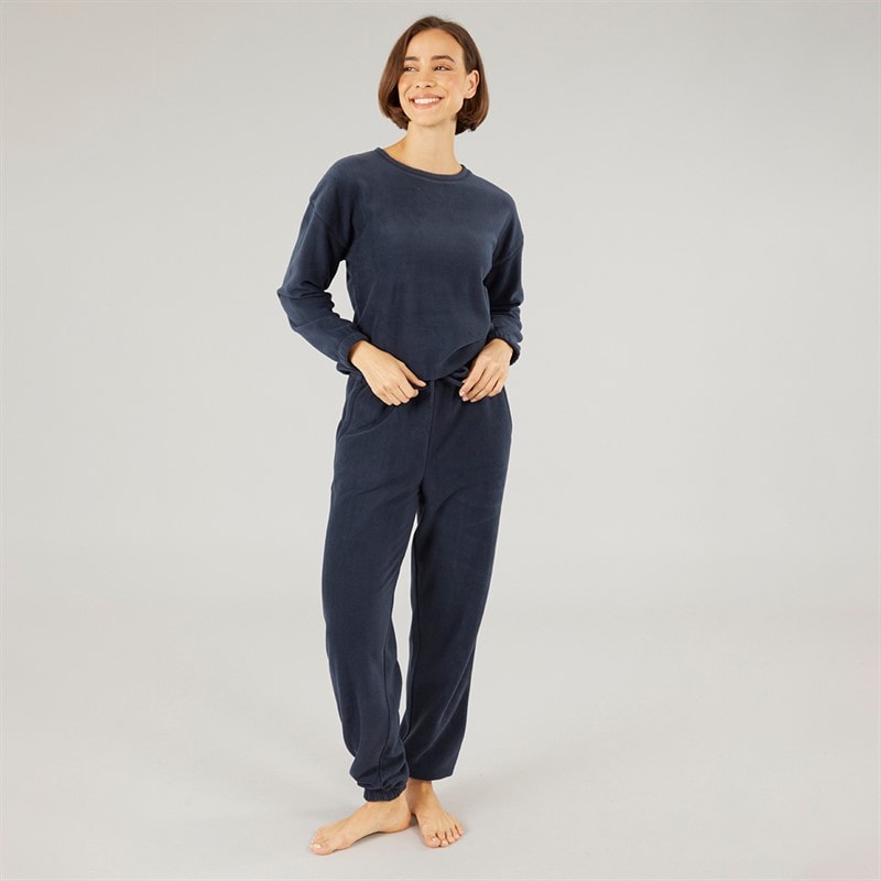 Onfire Womens Microfleece Lounge Set Navy - Image 4
