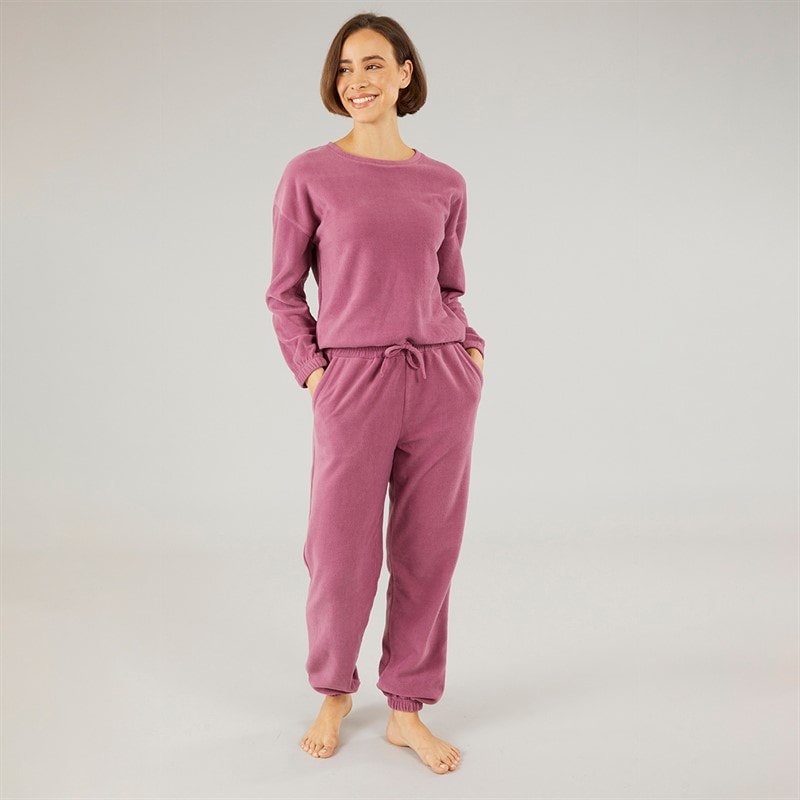 Onfire Womens Microfleece Lounge Set Plum - Image 4