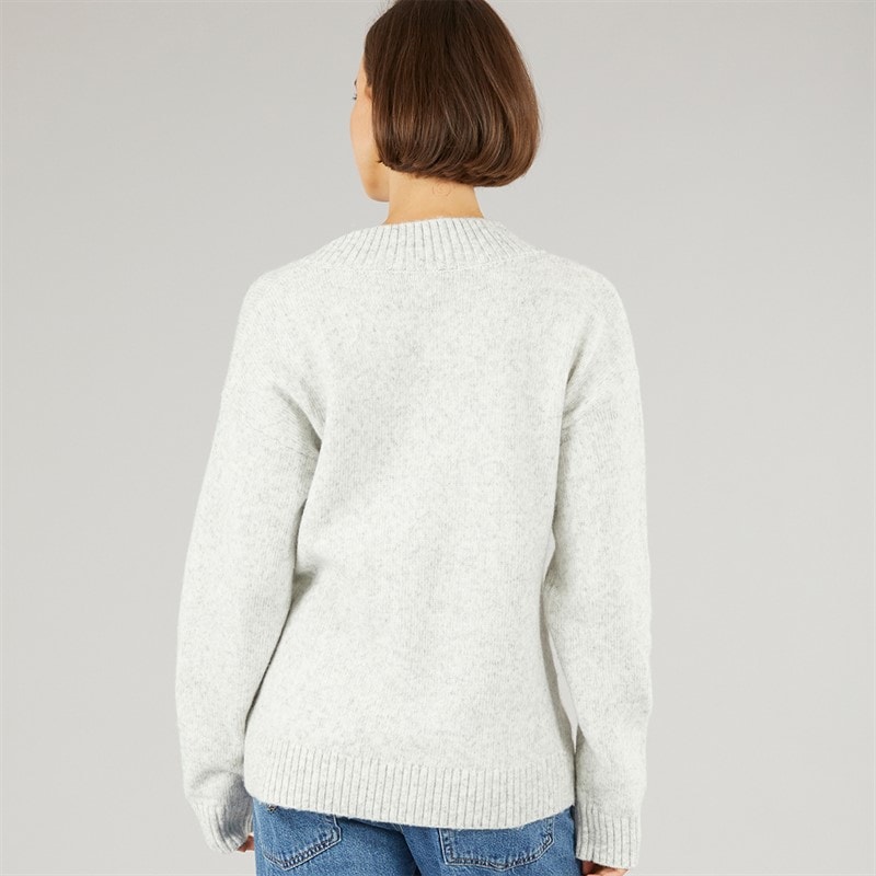 Onfire Womens V-Neck Supersoft Wool Mix Jumper Grey - Image 2