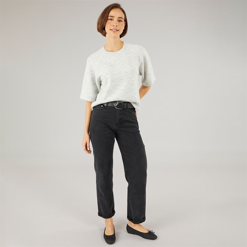 Onfire Womens Short Sleeved Raglan Jumper Charcoal Marl - Image 3