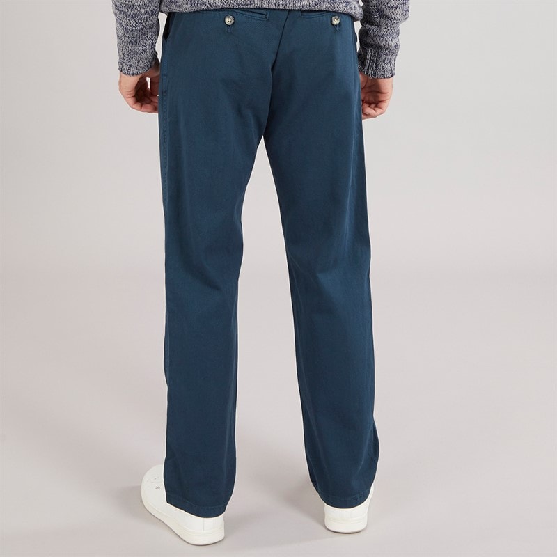 Onfire Mens Straight Fit 100% Cotton Chino Trousers Dark Blue - Image 2