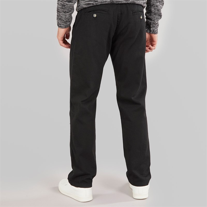 Onfire Mens Straight Fit 100% Cotton Chino Trousers Black - Image 2
