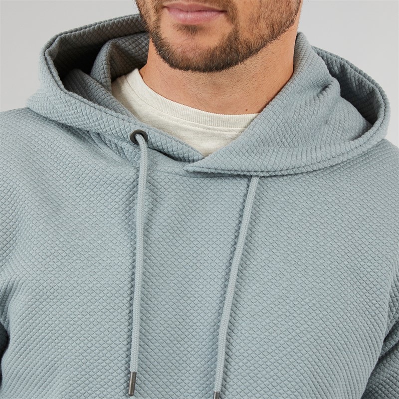 Onfire Mens Textured Hoodie Slate Grey - Image 3
