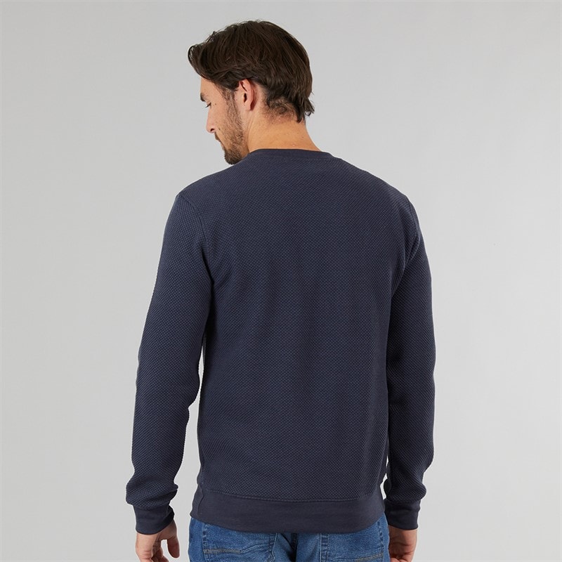 Onfire Mens Textured Sweatshirt Navy - Image 2