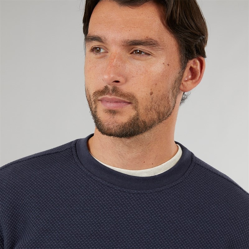 Onfire Mens Textured Sweatshirt Navy - Image 3