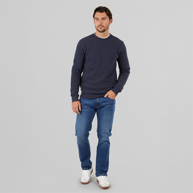 Onfire Mens Textured Sweatshirt Navy - Image 4