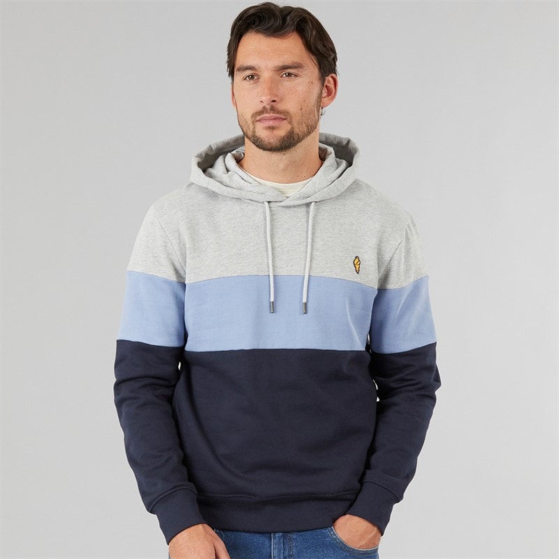Onfire Mens Colour Block Hoodie Navy - Image 1