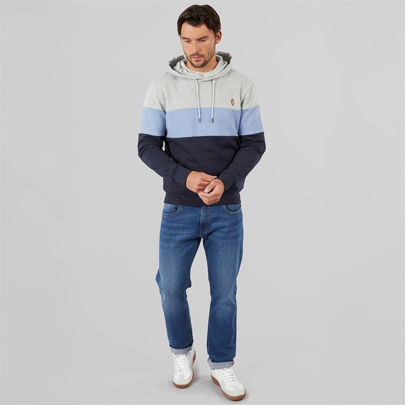 Onfire Mens Colour Block Hoodie Navy - Image 3