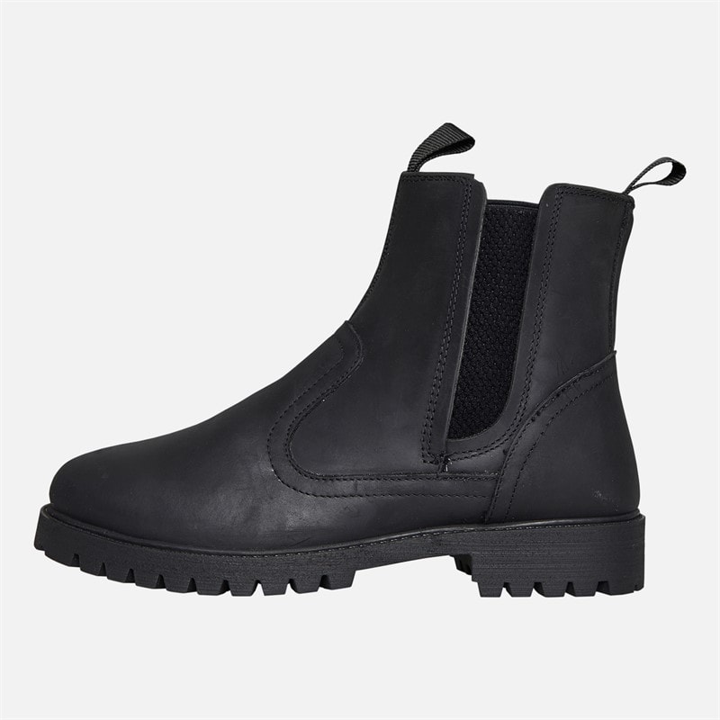 Onfire Womens Leather Country Chelsea Boots Black - Image 2