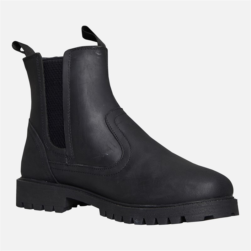 Onfire Womens Leather Country Chelsea Boots Black - Image 5