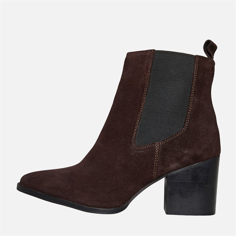 Onfire Womens Heeled Suede Chelsea Boots Brown - Image 1